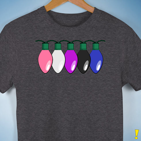 Genderfluid Pride Christmas Lights Premium Unisex T-Shirt - Dark Grey Heather